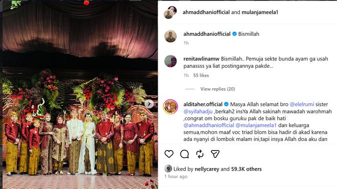El Rumi dan Syifa Hadju Sah Jadi Suami Istri, Ahmad Dhani Bagikan Foto Keluarga Bernuansa Jawa