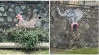 Mural unik di desa (Sumber: Facebook/Lily Sam)