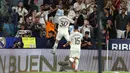 Gol tersebut juga membuat dirinya menorehkan rekor sebagai pencetak gol termuda kedua Real Madrid (18 tahun dan 40 hari) setelah Endrick (8 tahun dan 35 hari). (AP Photo/Alberto Saiz)