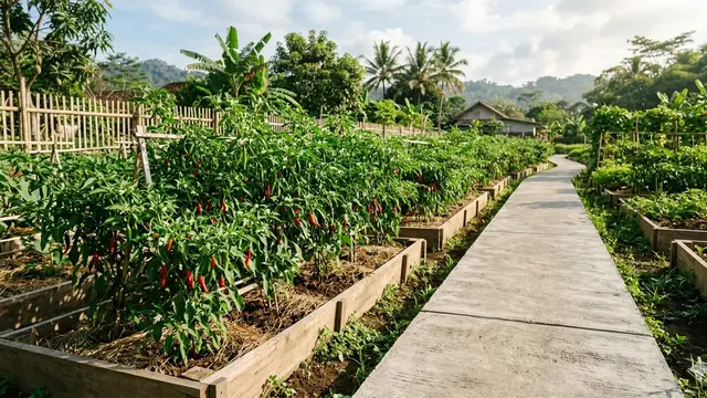 Kombinasi Jalan Setapak dan Bedengan Buah (Foto: Gemini AI)