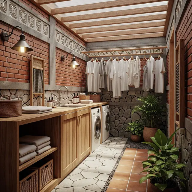 Ide Halaman Belakang Rumah Jadi Tempat Cuci dan Jemur Estetik