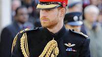 Pangeran Harry mengenakan seragam militer di Westminter Abbey pada 7 November 2019. (dok.Tolga AKMEN / AFP)