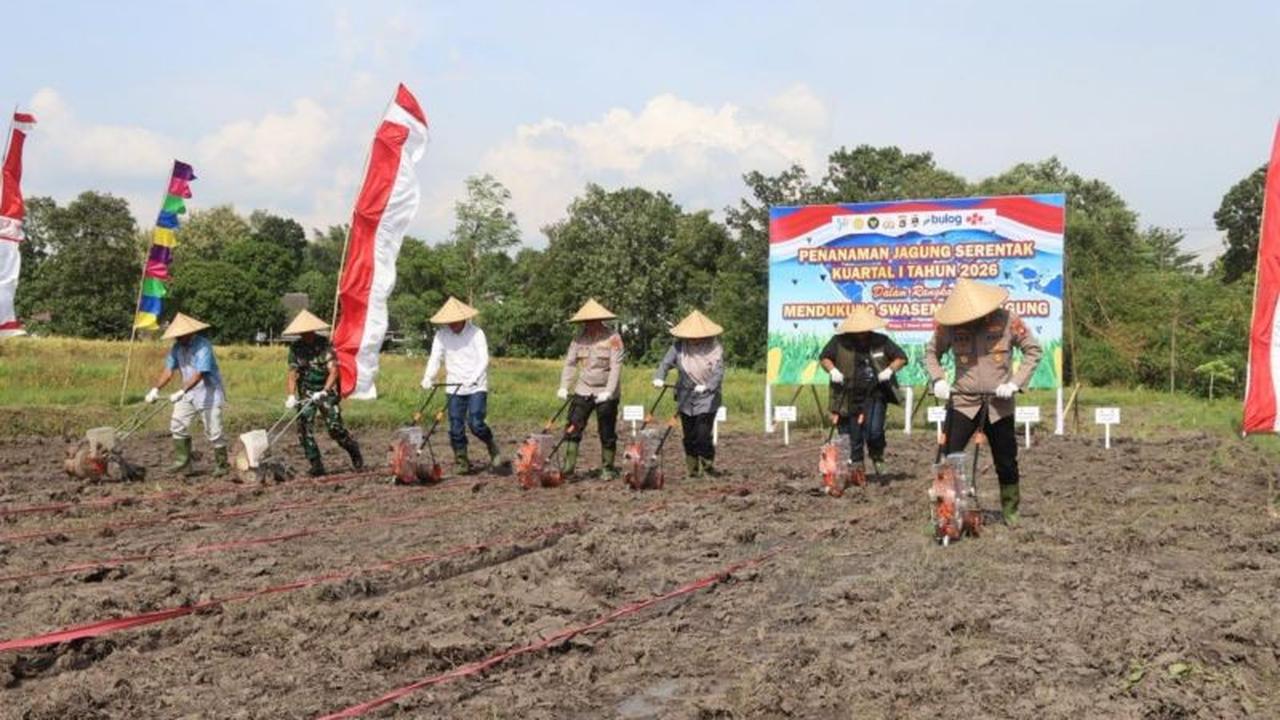 Polda NTB Dukung Ketahanan Pangan Nasional Melalui Gerakan Penanaman Jagung Serentak