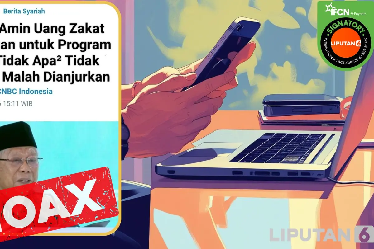 Cek fakta artikel Ma'ruf Amin menyebut zakat tidak masalah digunakan untuk MBG