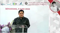 Menteri BUMN Erick Thohir tak menginginkan Indonesia menjadi negara yang fakir terhadap sains dan industri kesehatan modern. Hal tersebut diungkap dalam Kick-Off Uji Klinis Fase 3 Vaksin Covid-19 BUMN, Kamis (9/6/2022).