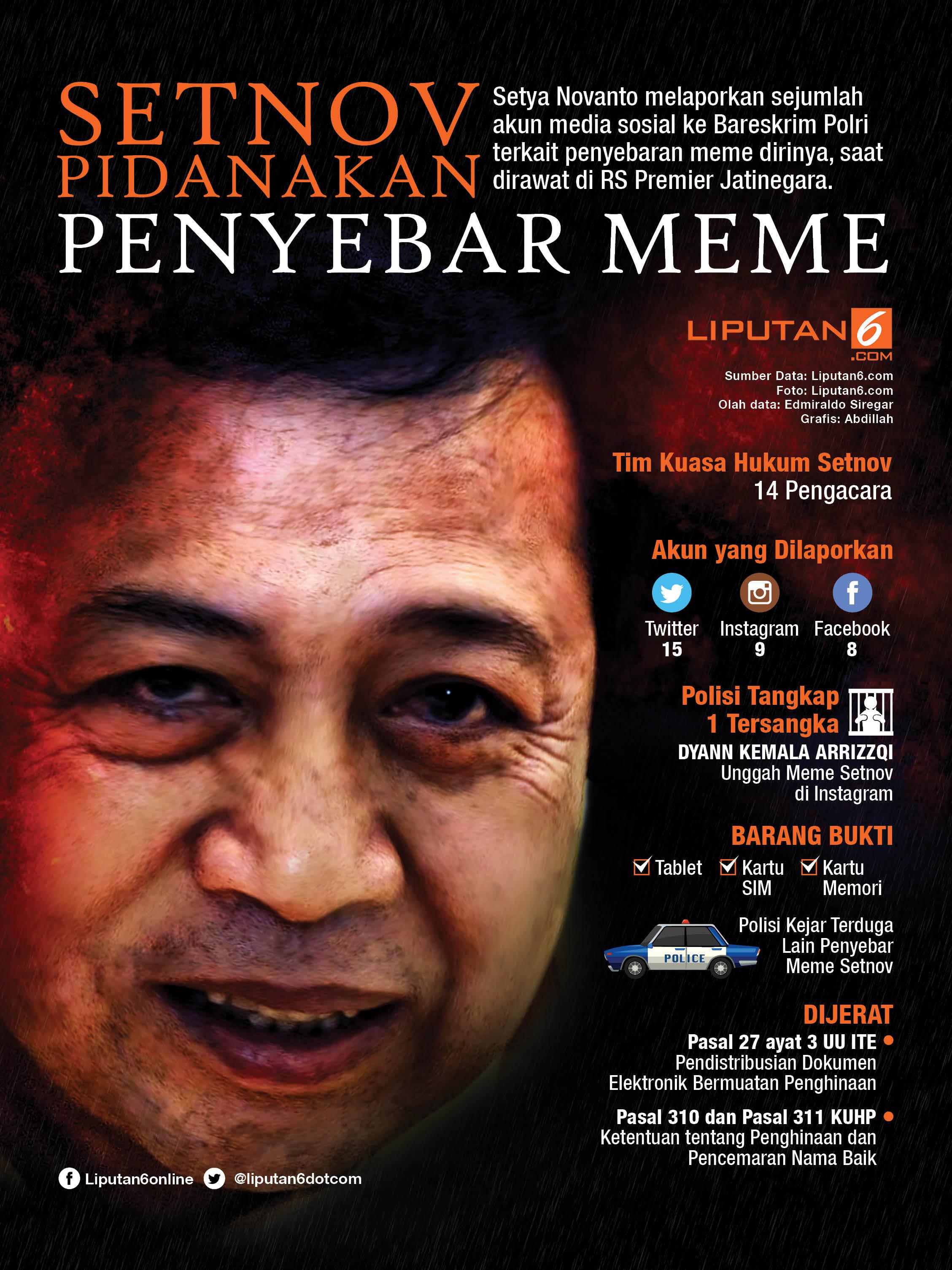 Headline Meme Setya Novanto Jerat 1 Tersangka