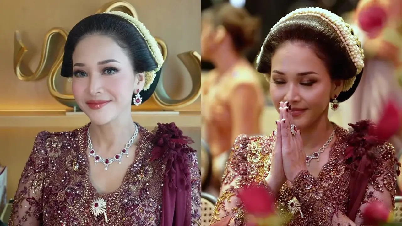Potret Maia Estianty saat Akad Nikah El Syifa dengan Perhiasan Set Red Ruby yang Memukau