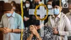 Umat Kristiani melaksanakan ibadah Jumat Agung di Gereja Protestan Indonesia Bagian Barat (GPIB) Effatha Jakarta, Jumat (15/4/2021). Tahun ini GPIB Effatha melaksanakan Ibadah dalam rangkaian Perayaan Paskah secara Luring dan Daring dengan menerapkan prokes ketat. (Liputan6.com/Johan Tallo)