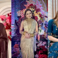 Lihat di sini gaya artis pakai baju India saat menghadiri resepsi pernikahan Putri Isnari.