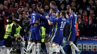 Chelsea meraih kemenangan 2-0 atas Lille pada laga leg pertama 16 besar Liga Champions di Stamford Bridge, Rabu (23/2/2022) dini hari WIB. (AP Photo/Ian Walton)
