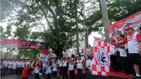 Momentum Sumpah Pemuda, ribuan pelajar di Medan lari untuk Palu. (Liputan6.com/Reza Efendi)