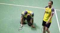 Pasangan ganda campuran Indonesia, Tontowi Ahmad / Winny Oktavina Kandow, kalah dari ganda Malaysia pada Indonesia Open. (Bola.com/Vitalis Yogi Trisna)