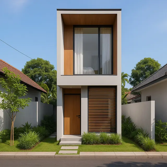 Desain Rumah 6X10 Memanjang 2 Lantai/Ilustrasi gambar oleh AI