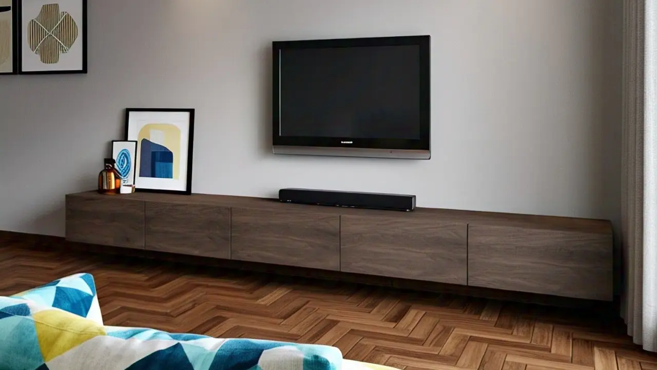 Lemari TV dengan Desain Geometris