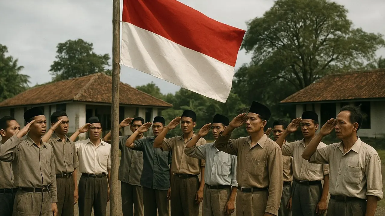 Ilustrasi Indonesia merdeka pada 17 Agustus 1945 (Istimewa)