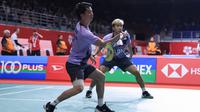 Ganda putra Indonesia, Marcus Fernaldi Gideon/Kevin Sanjaya Sukamuljo di Malaysia Masters 2023. (PBSI)