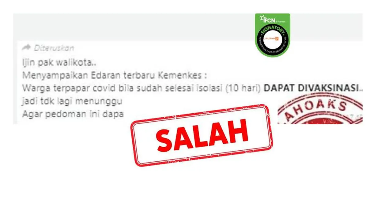 Cek Fakta Penyintas covid-19 bisa langsung divaksin