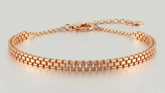 Gelang Rantai Plat Hollow Rose Gold