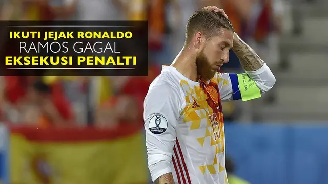 Sergio Ramos gagal mengeksekusi penalti pada laga pamungkas grup D Piala Eropa melawan Kroasia.