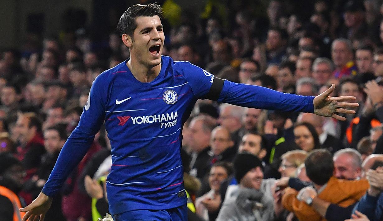 Jauh dari ekspektais yang diharapkan para pendukung Chelsea saat itu. Dampak kedatangan Sarri sepertinya begitu positif, terbukti Morata hingga pekan ini sudah mencetak lima gol karena sesuai dengan pola permainan Sarri. (AFP/Glyn Kirk)