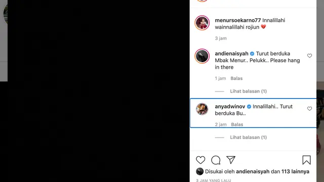 Unggahan Menur Soekarno. (Foto: Instagram @menursoekarno77)