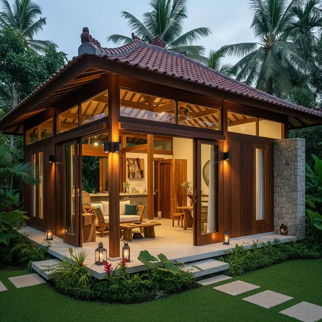 9 Model Rumah Mungil Tapi Penuh Kesan Elegan dengan Material Alami, Hunian Idaman