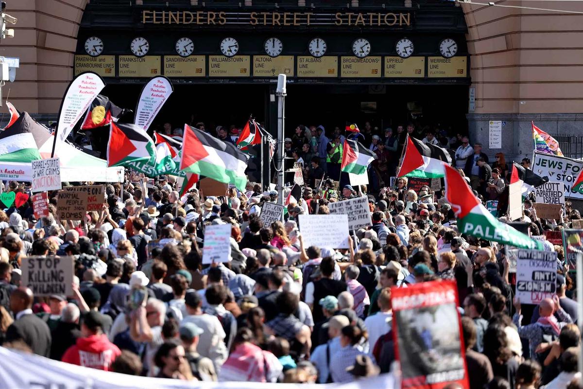 FOTO: Gelombang Protes Sambut Kedatangan Presiden Israel di Melbourne