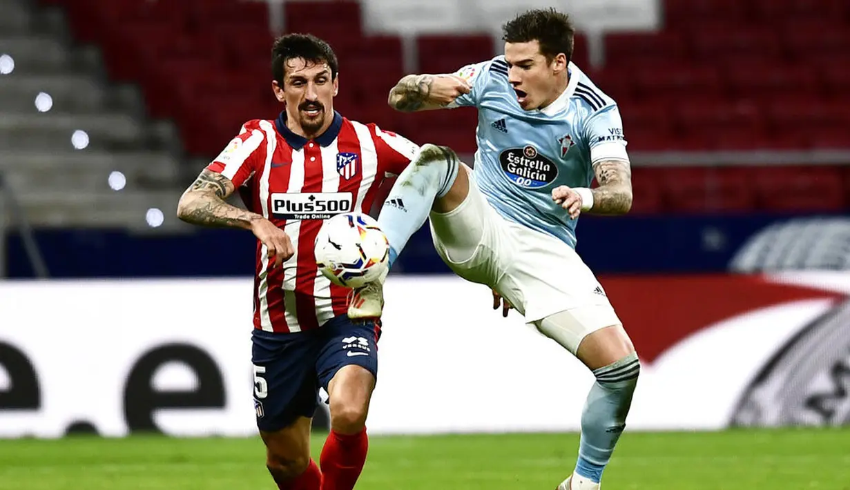 Hasil imbang ini memutus torehan apik empat kemenangan beruntun Los Rojiblancos di La Liga. (AP Photo/Jose Breton)