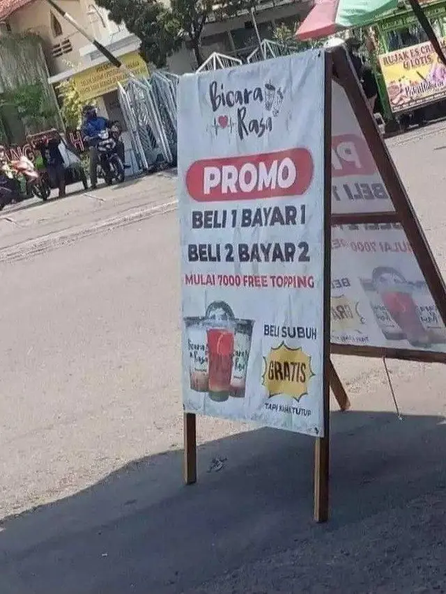 8 Potret Iklan Promosi Absurd di Warung Ini Bikin Kesal