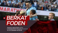 Berita video kemenangan Manchester City atas Tottenham Hotspur dalam lanjutan Premier League 2018-2019 di Eithad Stadium berkat pemain 18 tahun bernama Phil Foden, Sabtu (20/4/2019).