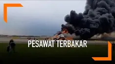 Sebuah pesawat Rusia terbakar di udara dan terpaksa mendarat di bandara Moskwa. Insiden ini menyebabkan 41 orang tewas di dalam pesawat.