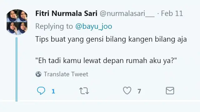 Deretan Twit Kocak Gengsi Bilang Kangen