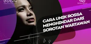 Begini cara unik Rossa saat menghindar dari kejaran wartawan.