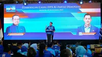 Ketua Fraksi Partai Demokrat DPR Edhie Baskoro Yudhoyono berkesempatan untuk berpidato di hadapan para pengurus dan kader Partai Demokrat dalam acara Konsolidasi Pemenangan Pilpres dan Pileg 2024 Partai Demokrat di Kota Madiun, Senin (20/11/23).