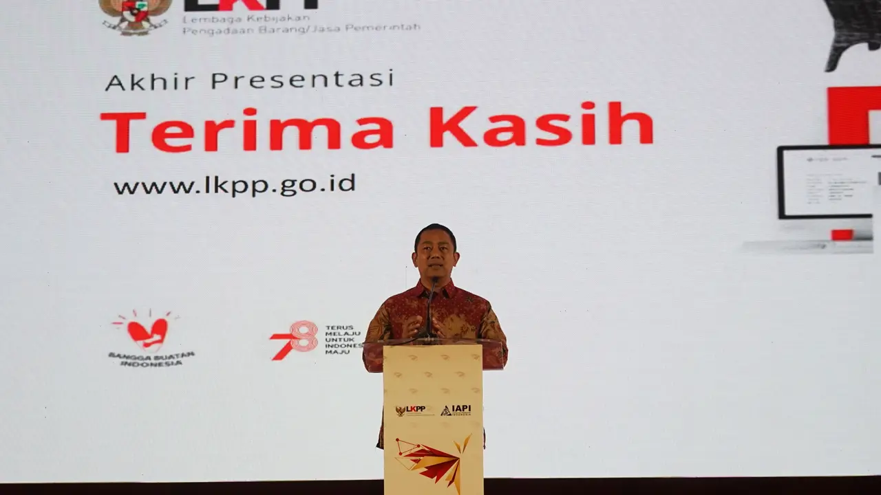 Kepala Lembaga Kebijakan Pengadaan Barang dan Jasa Pemerintah (LKPP) Hendrar Prihadi dalam Rapat Koordinasi Nasional (Rakornas) Pengadaan 2023 pada Selasa (11/6/2023). (Dok LKPP)