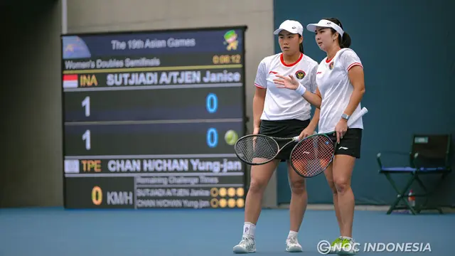 Foto: Kalah di Semifinal, Aldila Sutjiadi / Janice Tjen Pastikan Medali Perunggu Tenis Ganda Putri di Asian Games 2022