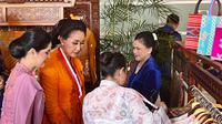 Iriana Jokowi menyembatkan untuk melihat-lihat booth yang menjual kebaya. (Dok: Liputan6.com/dyah)