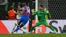 Mateta menjadi pencetak gol penentu kemenangan pada laga yang berlangsung di Leipzig, Jerman, Rabu (27/05/2026) waktu setempat. (AP Photo/Michael Probst)