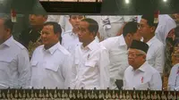 Presiden Joko Widodo atau Jokowi dan Wakil Presiden Ma’ruf Amin menghadiri Rapat Pimpinan Nasional (Rapimnas) Partai Gerindra di Indonesia Arena, Senayan, Jakarta pada Sabtu (31/8/2024). (Foto: Liputan6.com/Delvira Hutabarat).