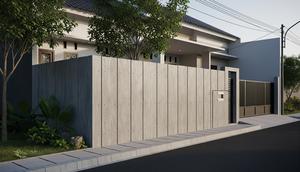 Model Pagar Rumah Minimalis yang Cocok untuk Hunian Perkotaan Model Beton Ekspos/ AI