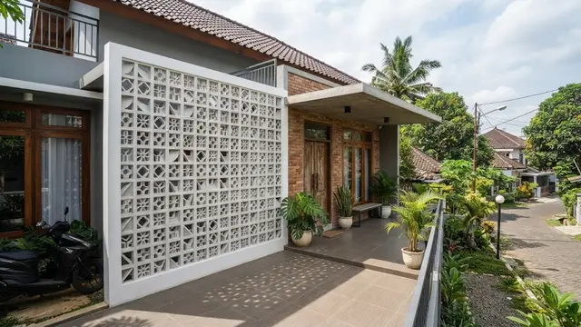 Model lubang angin rumah yang fungsional sekaligus mempercantik fasad dengan desain roster