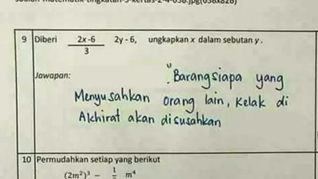 deretan jawaban kocak siswa