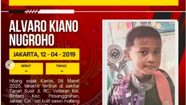 Polres Jakarta Selatan menyebar pamflet dan brosur pencarian Alvaro yang hingga saat ini belum ditemukan. (Istimewa)