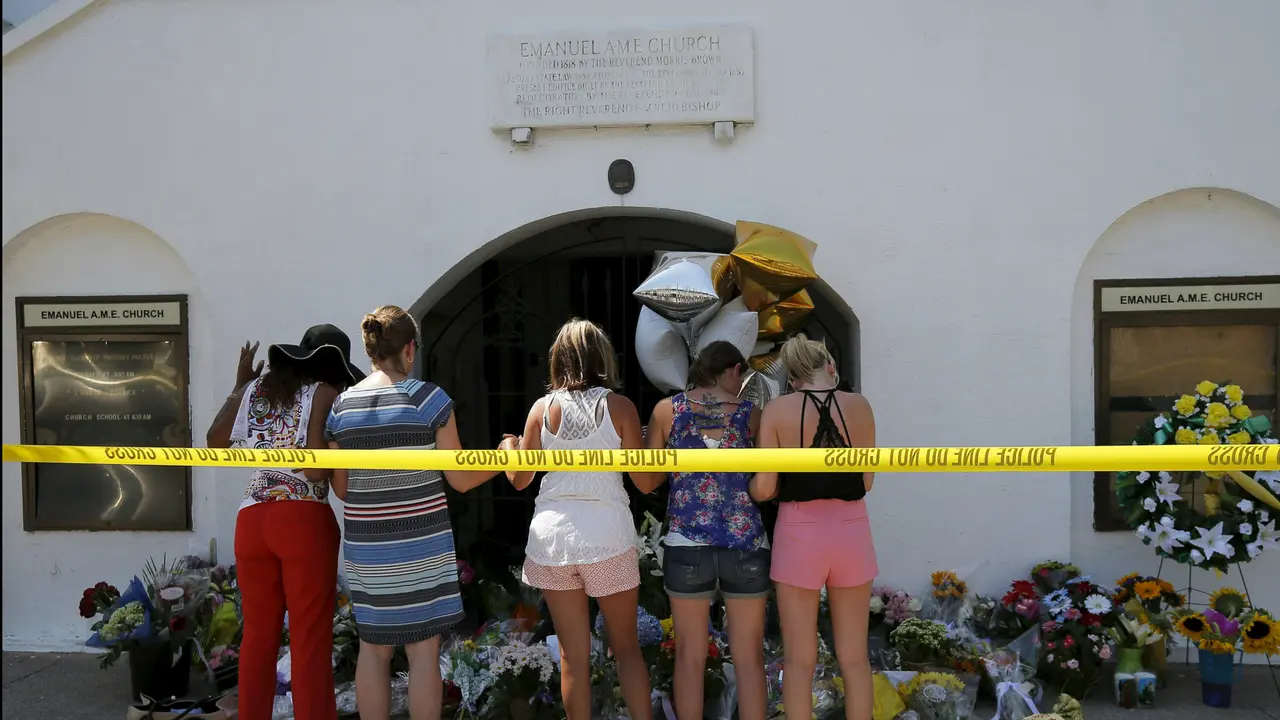 Lokasi penembakan massal di Gereja bersejarah Emanuel African Methodist Episcopal (AME). (Reuters)
