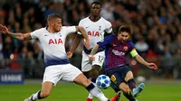 Barcelona menghadapi Tottenham Hotspur pada laga kedua Grup B Liga Champions, di Stadion Wembley, Rabu (3/10/2018) waktu setempat. (AFP/Ian Kington)