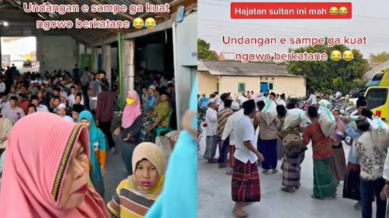 Viral Video Hajatan 'Sultan', Tamu Undangan Bawa Pulang Sekarung Beras