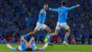 <p>Manchester City akhirnya berhasil keluar sebagai juara Liga Champions 2022/2023. The Citizens sukses mengangkat trofi Si Kuping Besar setelah mengalahkan Inter Milan. (AP Photo/Manu Fernandez)</p>