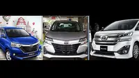 Perbandingan Toyota Avanza 2019 dengan pendahulunya dan Toyota Vellfire (ist)