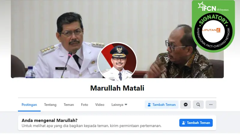 Hoaks akun palsu Walikota Jakarta Selatan Marullah Matali