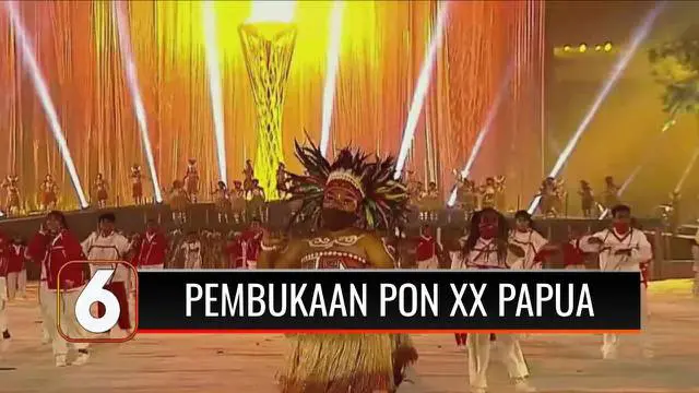 PON XX Papua resmi dibuka, dimulai dari penyulutan api dan pertunjukan kembang api menghiasi langit bumi Cendrawasih.Tak hanya itu, hiburan dari para bintang serta parade kontingen juga turut memeriahkan acara pembukaan.